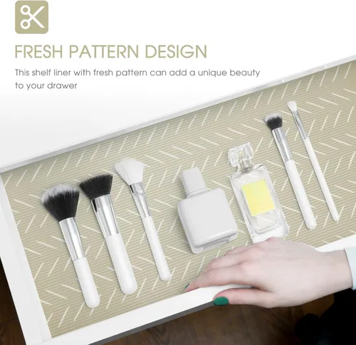 Vista 7 de Glotoch Forro Premium Antideslizante para Estantes, Forro de Cajón No Adhesivo, Revestimientos Impermeables para Armarios de Cocina, Cajón