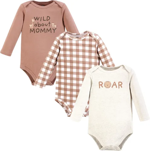 Vista 88 de Hudson Baby Body unisex de algodón de manga larga para bebé, leopardo rosa rojo