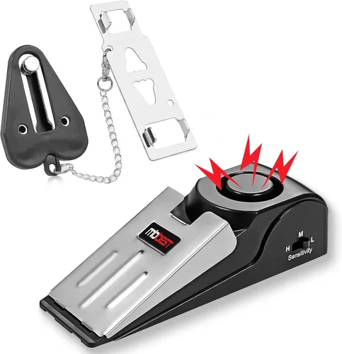 Vista 7 de Cerradura de puerta portátil, paquete de 2 cerraduras de puerta de viaje de hotel resistentes para seguridad y privacidad adicionales para hotel