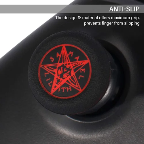 Vista 5 de Playrealm FPS Thumbstick Extender Printing Rubber Silicone Grip Cover 2 Sets for Xbox Series XS Xbox One ControllerDemon Circle