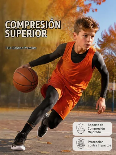 Vista 5 de TELALEO Youth Football Pants Boys Compression Leggings Tights Base Layer