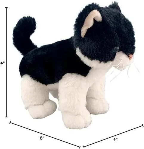 Vista 3 de Salt N Pepper - Juguete de peluche pequeño de 8 pulgadas para gatito – Juguetes suaves para gatos grises y blancos, adorable regalo de peluche