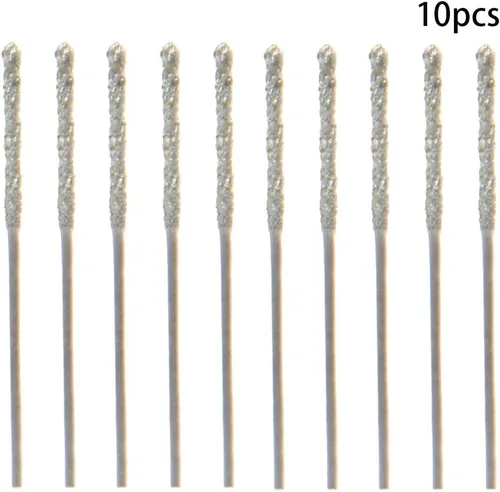 Vista 4 de Auniwaig Brocas de torsión de diamante de 0,03 pulgadas, acero de alta velocidad HSS de 0.031 in, para piedra de conchas de mar de vidrio, 10 Uds