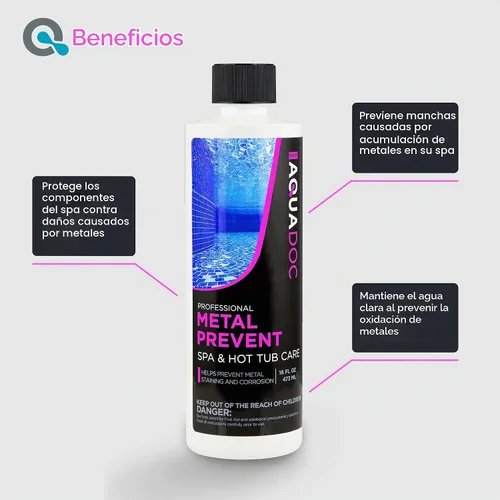 Vista 3 de Control de metal de spa y protector de manchas para proteger superficies de bañera de hidromasaje de 16 oz - Productos químicos para bañera