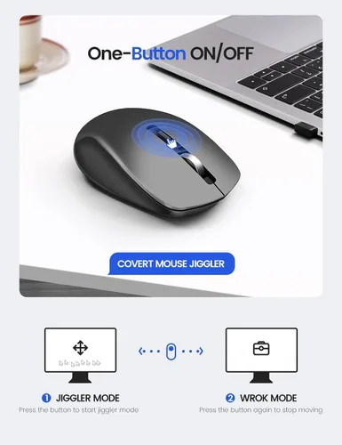 Vista 4 de EAXBUX Covert Mouse Jigger, ratón 2 en 1 con jiggler, motor de mouse indetectable con interruptor de encendido/apagado, sin unidad, simular