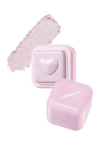 Vista 3 de COLORGRAM Milk Bling Heartlighter 01 Peach Heart Resaltador cremoso versátil sedoso con acabado brillante, brillo suave y natural, perfecto