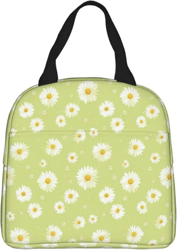 Vista 9 de Lonchera con diseño a cuadros azules aislada, bolsa térmica para almuerzo para adultos, niños, niñas, mujeres, oficina, trabajo, escuela, picnic