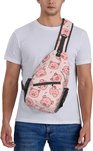 Vista 2 de Bolso bandolera impreso personalizado para mujeres y hombres, mochila cruzada para el hombro, bolsas de pecho, gimnasio, viajes, senderismo, mochila