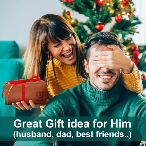 Vista 4 de Neceser personalizado para hombres con nombre – Neceser para hombre para viajar – Kit de aseo Dopp para hombre, regalo de padrinos de boda, regalos