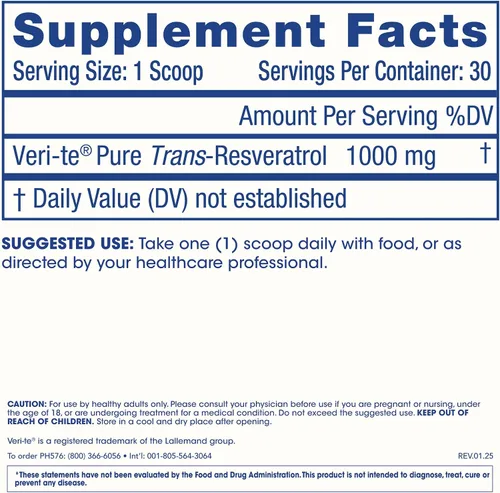 Vista 7 de ProHealth Longevity - Polvo de resveratrol puro micronizado de 1.06 oz - 98% grado farmacéutico puro, 1000 mg por cucharada, absorción superior