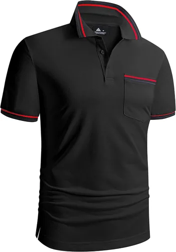 Vista 2 de GEEK LIGHTING Polo de manga corta para hombre, estilo clásico de golf, tenis, pádel, estilo casual