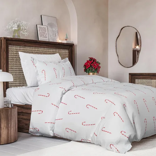 Vista 27 de Juego de funda de edredón de Navidad tamaño individual, funda de edredón extra suave con 1 funda de almohada, ropa de cama navideña con cierres