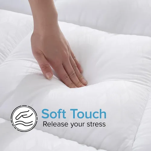 Vista 4 de VALUXE Cubrecolchón tamaño individual XL, extra grueso, funda de almohada refrescante de plumón alternativo, protector de colchón suave