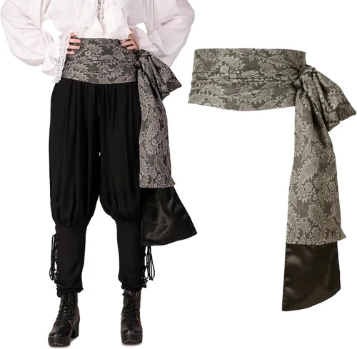 Vista 11 de ThePirateDressing Disfraz de pirata medieval renacentista para Halloween, banda grande
