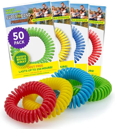 Vista 11 de Superband Pulseras repelentes de mosquitos para adultos y niños – Paquete de 25 – Pulsera repelente de insectos y insectos natural de larga