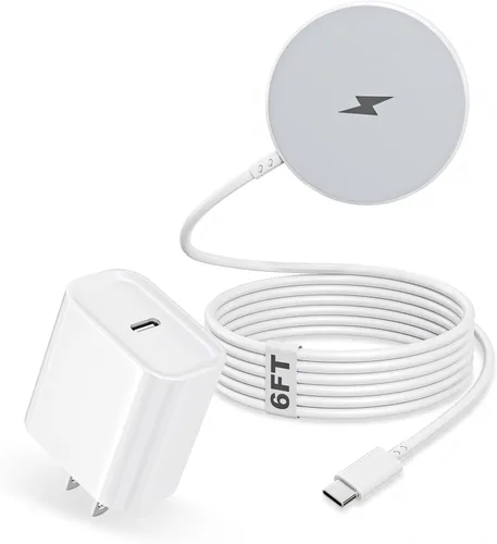 Vista 7 de Cargador inalámbrico magnético para iPhone, carga rápida de 3 pies Apple Mag, almohadilla de carga inalámbrica para iPhone Air/17 Pro Max/16 Pro/16
