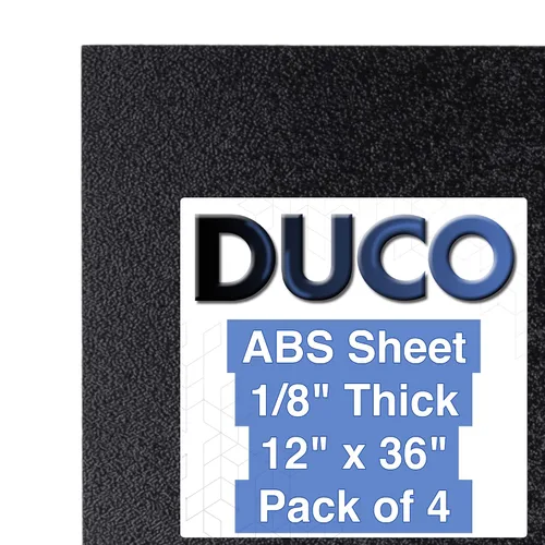 Vista 40 de Duco - Lámina de plástico ABS fabricada en Estados Unidos de 1/8 de pulgada de grosor, 4 x 6 pulgadas, paquete de 2 paneles termoplásticos negros