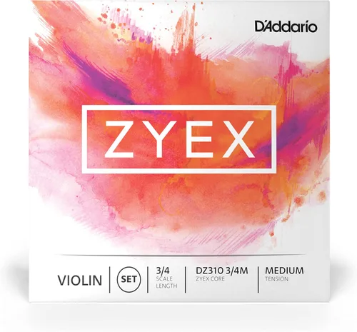 Vista 2 de D'Addario Zyex - Juego de cuerdas para violín, escala 3/4, tensión media