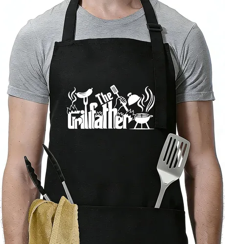 Vista 13 de Funny Apron for Men Women,Humorous Kitchen Apron- Grilling Cooking BBQ Accessories, Gift for Dad Husband