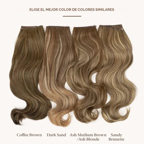 Vista 2 de SARLA Extensiones de cabello con alambre invisible con 3 clips, postizo sintético corto, ondulado, rizado, diadema ajustable transparente