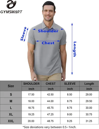Vista 7 de GymSmart Polo Shirts for Men Short Sleeve Casual Business Sports Tennis Golf Shirts