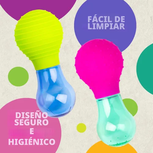 Vista 4 de Mobi Skwooshlz Bombillas Exprimibles de Agua - Juguetes de Baño de Silicona para Bebés, Juguetes de Bañera para Bebés para Niños Pequeños, Sin Látex