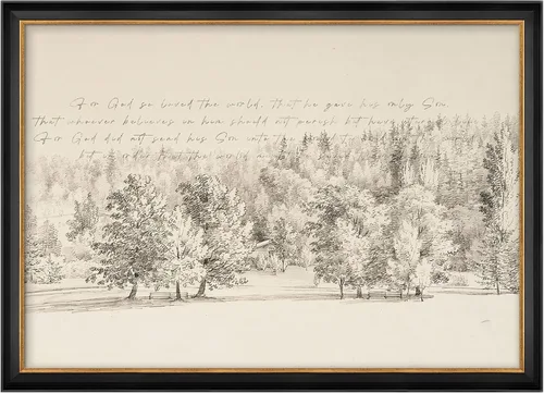 Vista 91 de MUDECOR Lienzo enmarcado prémium para pared, pinos nevados en bosque de invierno, ilustraciones modernas, arte contemporáneo, escénico, divertido