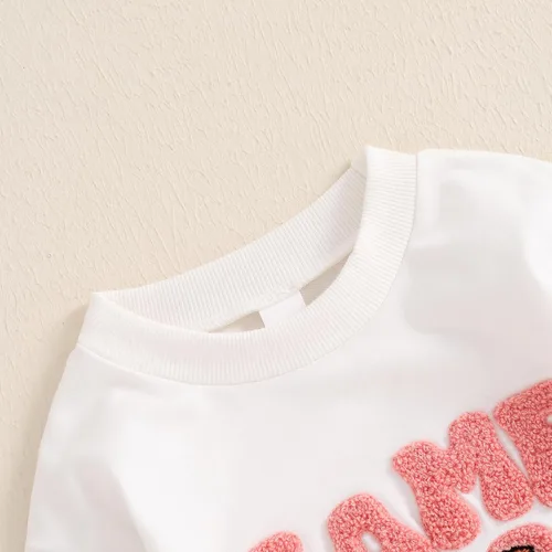Vista 34 de MERSARIPHY Sudadera de fútbol para bebé, traje de manga larga con letras divertidas, ropa de otoño e invierno