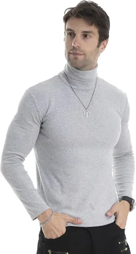 Vista 71 de Camiseta de manga larga para hombre, ajustada, ligera, con cuello de tortuga