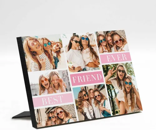Vista 18 de M YESCUSTOM Marco de fotos personalizado con texto de amigos, marco de fotos de amistad para mejores amigos, panel de fotos Fover con pantalla
