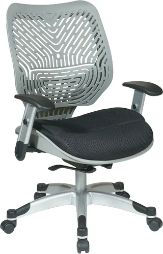 Vista 9 de Space Seating 86 REVV Series - Silla de escritorio autoajustable SpaceFlex con respaldo lumbar y asiento de malla acolchado, Raven Negro