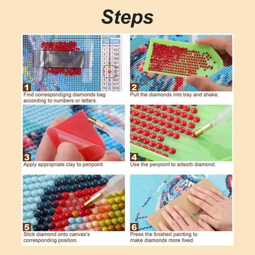 Vista 7 de Kits de pintura de diamante Stalente para adultos, paquete de 10 kits de arte de diamante 5D para principiantes, pintura de diamante redonda