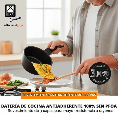 Vista 5 de BRA COOKWARE Efficient Pro Juego de utensilios de cocina de 10 piezas