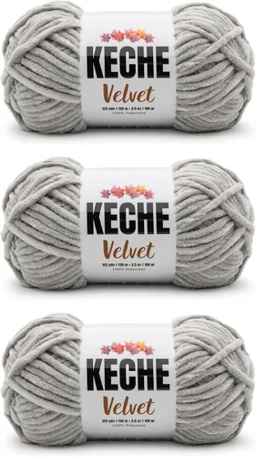 Vista 172 de Keche Hilo para ganchillo, hilo de terciopelo, chenilla suave, manta de bebé voluminosa amigurumi Yarn 3.53 oz (132 yardas) - Arona