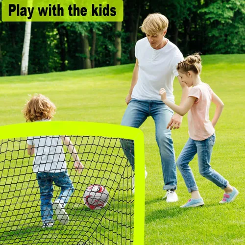 Vista 5 de Deportes niños practican porterías de fútbol, juego de red de fútbol plegable desplegable, redes de fútbol portátiles para práctica, mini porteros