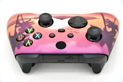 Vista 3 de Controlador inalámbrico personalizado compatible con PC, Windows 10+, Series XS y One (Serie XS Tropical Paradise)