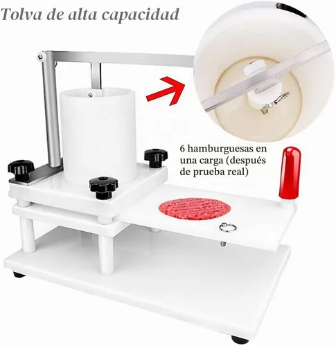 Vista 2 de Huanyu Máquina formadora de hamburguesas comercial Material PE 110 mm 4.3 "Manual Burger Press Meat Patty Forming Processor White Burger Press Tool