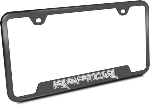 Vista 4 de Ford Raptor Black Stainless Steel License Plate Frame Negro