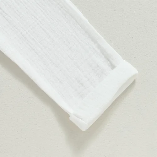 Vista 6 de Pantalones deportivos de algodón y lino para bebés, niños y niñas, elásticos, básicos, pantalones largos con harén, ropa de otoño