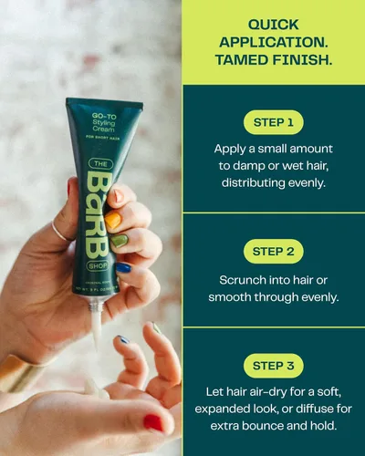 Vista 5 de Barb Styling Cream para mujeres y hombres – Crema de peinado suave para definición de rizos y control de encrespamiento – Acabado ligero y natural