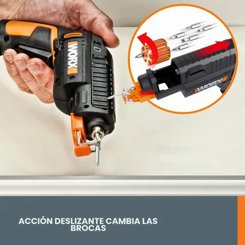 Vista 4 de WORX Destornillador inalámbrico, juego de 4 V y 6 bits con soporte