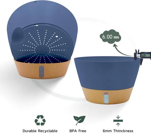 Vista 7 de ZMTECH Macetas colgantes de 12 pulgadas para interior, maceta colgante grande con nivel de agua visible y cadena, maceta colgante de flores