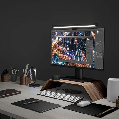 Vista 2 de Barra de luz para monitor de Xiaomi Mi - Fácil instalación, iluminación extra para computadora sin ocupar espacio en el escritorio, con control