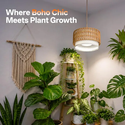 Vista 5 de Luz colgante de cultivo para plantas de interior, luz regulable