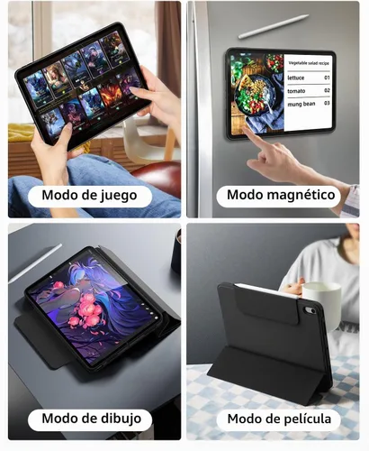 Vista 6 de Funda Magnética para iPad Air de 5ª Generación 2022 / Funda para iPad Air 4ª 2020 de Doble Capa con Folio Magnético, Ángulos Múltiples y Soporte