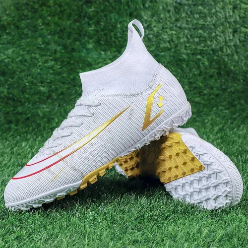 Vista 6 de Rycofu Tenis de fútbol unisex para jóvenes botas de fútbol de fútbol americano tacos de fútbol para interiores atléticos TF