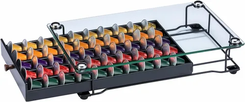 Vista 7 de ZCDCP Soporte para cápsulas de café, soporte para cápsulas originales de Nespresso, cajón de almacenamiento de cápsulas de café con parte superior