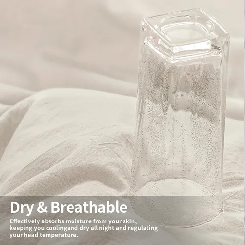Vista 5 de NEXHOME PRO Juego de 2 fundas de almohada estándar 100% algodón orgánico, cierre de sobre, tacto de lino texturizado natural, suave y duradero