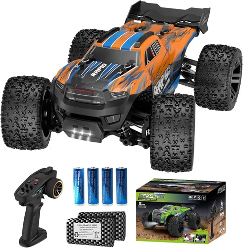 Vista 9 de Nikuku Auto de control remoto rápido, 38 KPH de alta velocidad todoterreno RC con 2.4 GHz, escala 1:20 4WD eléctrico todo terreno RC Monster Truck