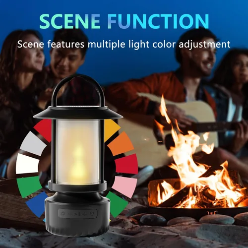 Vista 2 de Altavoz Bluetooth al aire libre, linterna de camping, altavoz de luz de camping impermeable, luz nocturna que se puede utilizar para la decoración